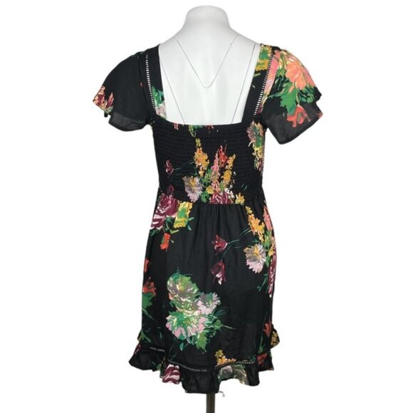 NWT BAND OF GYPSIES Square Neck Shift Floral Dress Sz XS - Picture 3 of 4